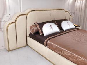 עיצוב יוקרתי מיטת עור לבנה מודרנית - Product Image 5