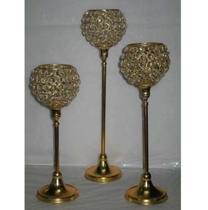 Bougeoir Globe en cristal personnalisé Candélabres en métal faits à la main pour mariage et décoration de Noël - Product Image 3