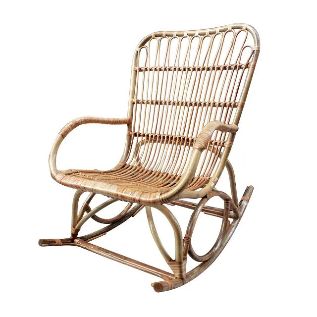 High class natural rocking rattan chair