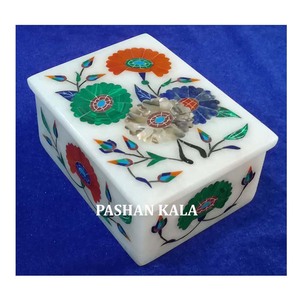 Rectangle <b>Marble</b> Inlay Ladies Jewelry Gift Box - Product Image 1