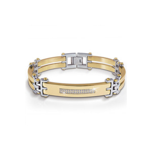 Bracelet en or multi-tons certifié 14K avec diamants ronds Bracelets élégants en diamant véritable pour femmes au meilleur prix - Product Image 1