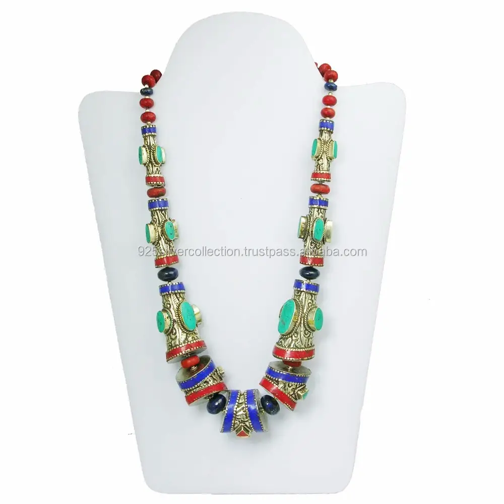 Tibetan Bohemian Boho Fashion Turquoise Gemstone Travel Jewelry For Women Necklace