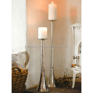 Bougeoir de pilier en métal de conception attrayante en couleur argentée pour les piliers de bougie de décor de Table d'événement de fête de mariage - Product Image 4