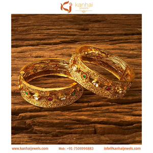 Classic <b>Bangles</b> with Gold Plating 17273 Rubygreen - Product Image 1