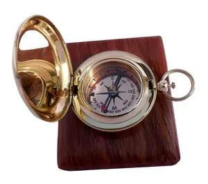Ручной работы античный морской латунный Карманный компас с петлей для цепочки латунный карманный тип часы компас морской подарок CHCOM119