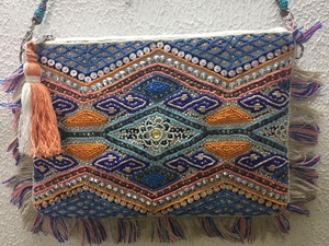 Bolso de mensajero bohemio de lona duradera para mujer, bolso de mano bordado con cuentas para fiesta de noche, bolso de hombro afgano indio para boda - Product Image 4