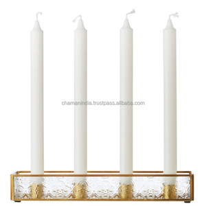 Bougeoir en métal et en verre, chandelier - Product Image 1