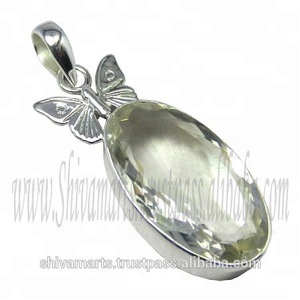 Bijoux fins indiens faits à la main en gros pendentif en cristal en argent sterling S925 avec placage de rhodium vintage et breloques bijoux fins - Product Image 2