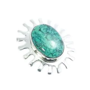 Pure 925 Sterling Silver Turquoise Gemstone Pendant Beautiful Fashion Silver Jewelry Supplier And Exporter