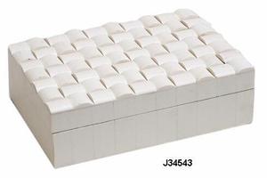 Boîte à mosaïque en bois blanche, boîte à bijoux de toutes les tailles et couleurs disponibles pour femmes et filles - Product Image 5