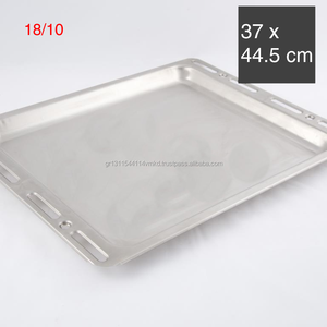 Plateau de cuisson rectangulaire en INOX, inoxydable, pour four-antiadhésif, cuisson peu profonde (M) - Product Image 1