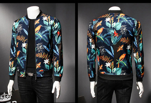 Wholesale Customized Men Pattern <b>Jacket</b> Floral Print Male <b>Jacket</b> <b>Vintage</b> Classic Fashion Bomber <b>Jackets</b> - Product Image 2