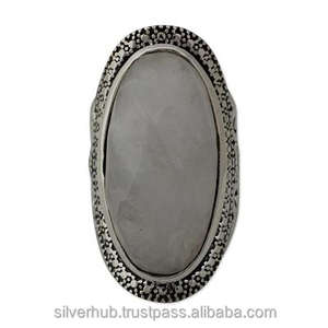 เรนโบว์มูนสโตนแหวนเงินสำหรับผู้หญิง925แหวนเงินสเตอร์ลิงรุ้งธรรมชาติมูนสโตนพลอยเงินแหวนงบ - Product Image 4