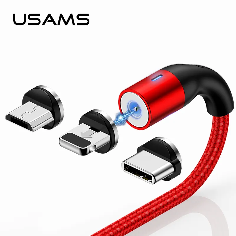 USAMS usb magnetic lighting charging usb cable fast charge