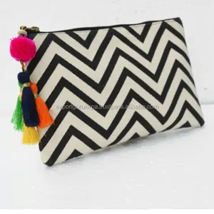 Bohemian Stijl Cosmetische Bag Chevron Print Make Nut Zak Voor Vrouwen Groothandel Guru Kirpa Export Huis