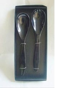 Juego de servidor de ensalada de hueso negro SAKM ecológico para hoteles de bodas y uso doméstico - Product Image 1