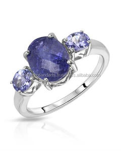 Anillos de plata a la moda, gemas de tanzanita Natural - Product Image 4