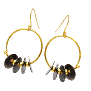 925 <b>Sterling</b> <b>Silver</b> Unique Designer Earrings with Gold Plating Fashionable Dangle <b>Wire</b> Earrings Latest Fine Jewelry Collection - Product Image 2