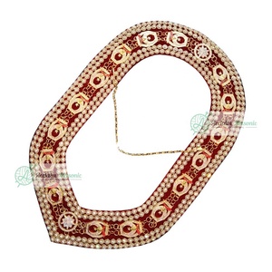 Shriner Emblem Collier de chaîne maçonnique Or sur chaîne de collier de support rouge - Product Image 2