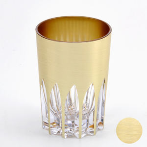 Gobelet moderne écologique coupé en diamant fini cuivre en plastique avec sérigraphie - Product Image 2