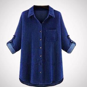 New 2018/2019 Summer Style <b>White</b> Long Sleeve Women Blouses Gray Loose Plus Size Linen Shirt - Product Image 4