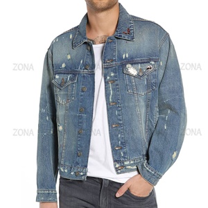 Vêtements d'extérieur Design personnalisé 100% coton Jean pour hommes Vestes en jean Denim Dip Dye Denim lavé Hommes Coton Jean Street Wear Vestes d'hiver - Product Image 2