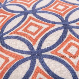 Handmade designer Throw pillow cover, 18 x 18 Embroidered Indigo <b>Cushion</b> Cover, Designer <b>Cushion</b> for Home decor - Product Image 3