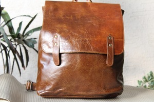 Leather Backpack Handmade Brown Vintage Bags Unisex - Product Image 3