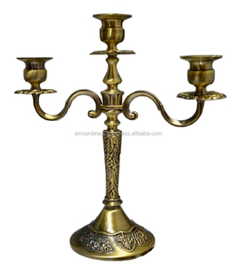 5 Arms Silver Plated <b>Candelabra</b> for Exports From India for Wedding Centrepiece Hotels Brass Antique Aluminium Embossed Designer - Product Image 3