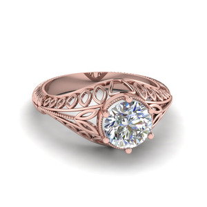 Anillo de Diamante Solitario Redondo Auténtico |   Anillo de Compromiso Clásico de Oro de 14K con 0.50TCW para Mujer, Joyería de Aniversario de Bodas, Regalo para Mujer - Product Image 1