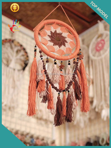 Top Modèle Boho Macramé Attrape-rêves Décor à la maison naturel Sculptures suspendues - Product Image 2