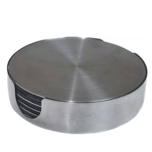 Posavasos de té y juego de Metal de acero inoxidable de 6 artículos decorativos modernos para accesorios de cocina mesa de comedor 4x4x0,5 pulgadas - Product Image 1