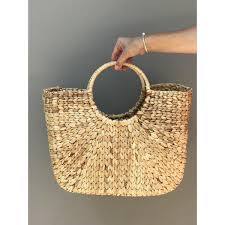 Sac à main de couleur naturelle fabriqué en jonc de mer/sacs avec de l'herbe - Product Image 3