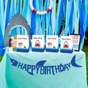 BA151 13pcs शार्क थीम पार्टी बैनर पार्टी की आपूर्ति के लिए बच्चों के जन्मदिन और शार्क पार्टी सजावट