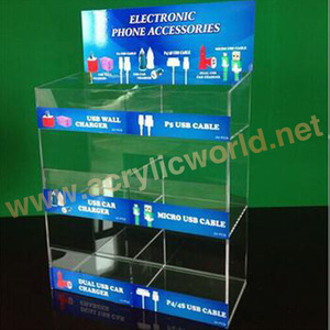 สินค้าทั่วไปที่กําหนดเองไฟ LED อุปกรณ์เสริมโทรศัพท์มือถือตู้โชว์ที่ชาร์จโทรศัพท์จอแสดงผลกรณีอุปกรณ์เสริมโทรศัพท์ชั้นวางจอแสดงผล - Product Image 5