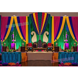 Scène de mariage sur le thème marocain, scène de mariage arabe, scène de sangeet, décoration de fond de scène de mehndi - Product Image 1