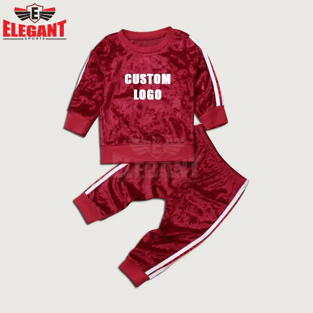 2022 Autumn Toddler Kids Girls Velvet velour Clothes Long Sleeve Pullover Tops Long Pant 2 PCS Outfit Tracksuit Clothing Set