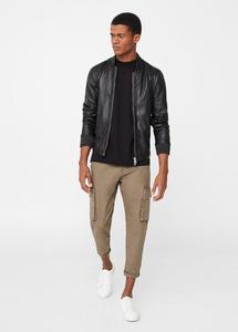 แจ็กเก็ตหนังบุนวมสำหรับผู้ชาย, แจ็คเก็ตฤดูหนาวบุด้วยผ้าขนแกะขนเป็ดระบายอากาศได้ดี - Product Image 6