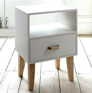 Mesita de noche de madera moderna Shabby Chic con altura ajustable, muebles de sala de estar con estilo para uso doméstico - Product Image 2