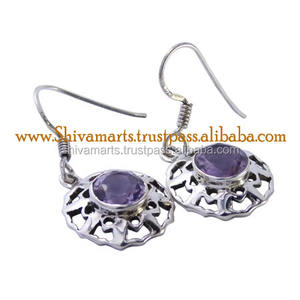 Pendiente de Plata de Ley 925 a la moda, piedra preciosa de amatista Natural, chapado en rodio, oro rosa, joyería clásica de compromiso para mujer - Product Image 2