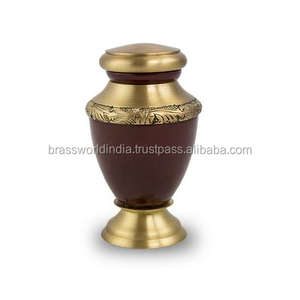 Recuerdo de jardín dorado de tamaño adulto, urna de cremación, suministros funerarios, BRASSWORLD, INDIA - Product Image 5