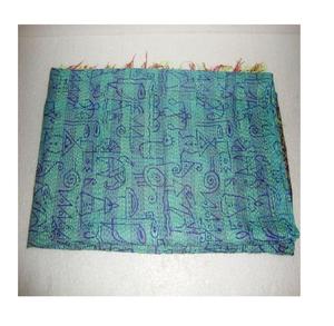 Modischer Kantha Indian reversibler reiner Seiden schal im Vintage-Stil Hijab Stola Neck Shawl