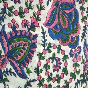 Indische Voile Baumwolle-Indigo Batik Stoff, Textilien und Stoffe 3 Yard