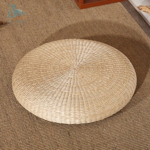 Puff otomano de jacinto de agua, paja, taburete, silla, puff de Vietnam - Product Image 3