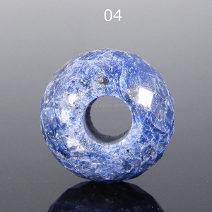 Corindón de zafiro con agujero grande, 14x8x4,5mm, cuentas de piedras preciosas sueltas facetadas redondas, IG5430 - Product Image 4