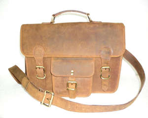 Vintage Stylish Leather <b>Laptop</b> Messenger <b>Bag</b> for Men and Women with Adjustable Shoulder Strap Office and Travel Friendly <b>Bag</b> - Product Image 2