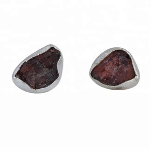 แข็ง925เงินสเตอร์ลิงโกเมนแบบหยาบต่างหูแฟชั่นต่างหูขายส่งขายส่งเครื่องประดับขายส่งผลิต Casa de Plata - Product Image 1