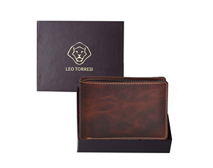 Men's Genuine Leather <b>Wallet</b> Handmade Vintage Fold Closure <b>Brown</b> Short Daily Use - Product Image 5