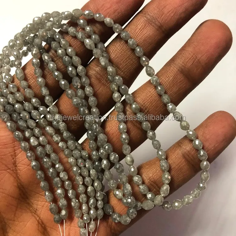 3x5mm pierre de diamant gris naturel à facettes ovale vente en gros perles de pierres précieuses fournisseur au prix d'usine boutique en ligne maintenant alibaba 2023