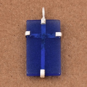 Rectángulo genuino Cuarzo azul Piedra preciosa Sólido 925 Plata esterlina Diseño Colgante Joyería Mayorista Fabricación Casa De Plata - Product Image 3